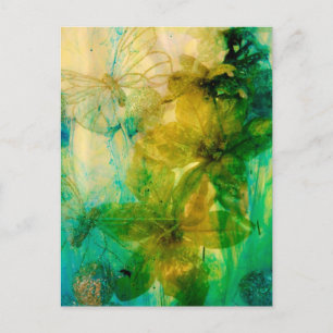 "Mystical Garden - Rays of Gold" original Lyrical Postcard