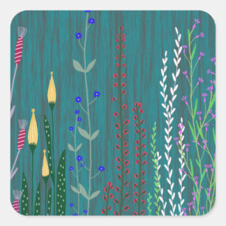 Mystical garden square sticker