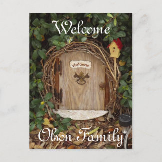 Mystical Gnome Garden Door Welcome Postcard