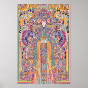 Mystical Goddess Art Print Psychedelic Mandala