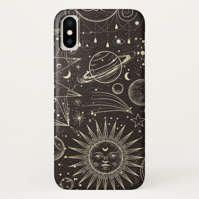 Mystical Gold and Black Sun and Moon Design  Case-Mate iPhone Case (Back)