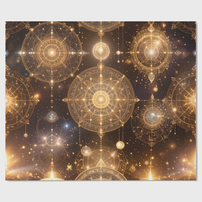 Mystical Gold Celestial Wrapping Paper (Flat)