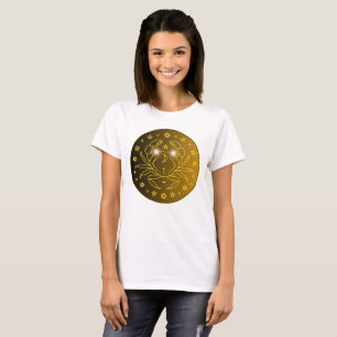 Mystical Golden Zodiac Cancer T-Shirt