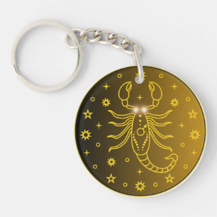 Mystical Golden Zodiac Scorpio Key Ring