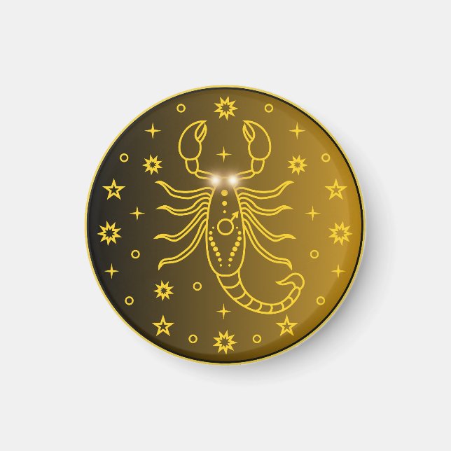 Mystical Golden Zodiac Scorpio Magnet (Front)
