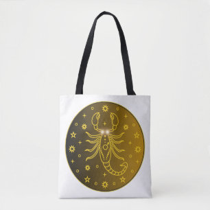 Mystical Golden Zodiac Scorpio Tote Bag