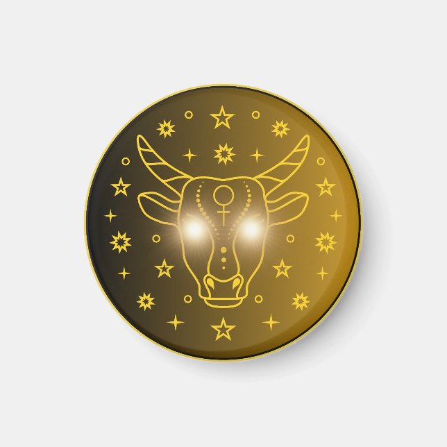 Mystical Golden Zodiac Taurus Magnet (Front)