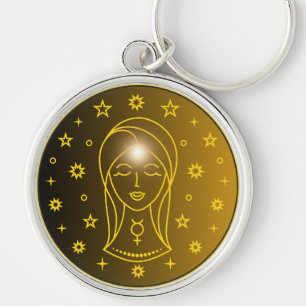 Mystical Golden Zodiac Virgo Key Ring