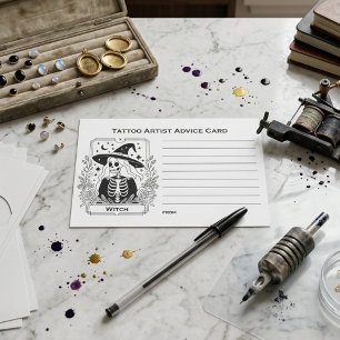 Mystical Gothic Black And White Spooky Tarot  Advice Card