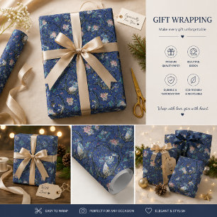 Mystical Gothic Floral Butterfly Seamless Pattern Wrapping Paper