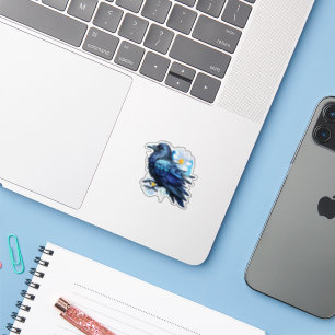 Mystical Gothic Raven Sticker – Dark Bird