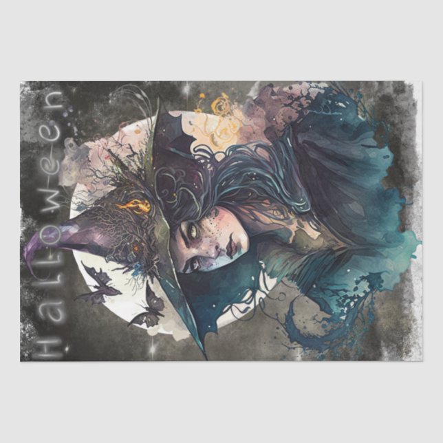 Mystical Gothic Witch Tissue Paper (Front)