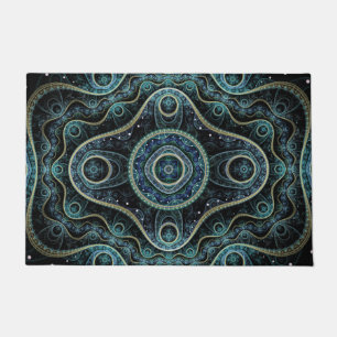 Mystical Grand Royal Julian Fractal Mandala Art Doormat