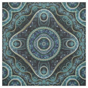 Mystical Grand Royal Julian Fractal Mandala Art Fabric