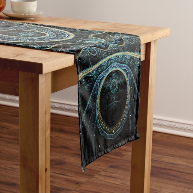 Mystical Grand Royal Julian Fractal Mandala Art Short Table Runner (In Situ)