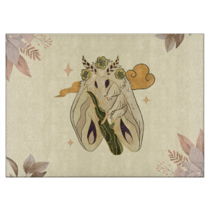 Mystical Graphic, Beige Fae Moth Art Cutting Board