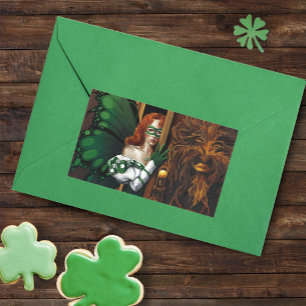 Mystical Green Celtic Fairy Secret Password Irish Rectangular Sticker