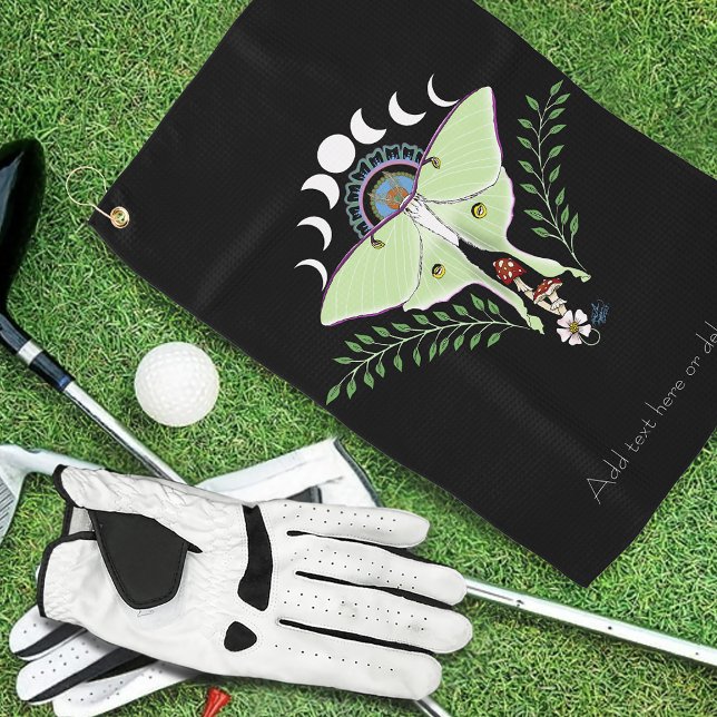Mystical Green Ethereal Luna Moth Celestial Golf Towel (Creator Uploaded)
