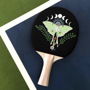 Mystical Green Ethereal Luna Moth Celestial Ping Pong Paddle