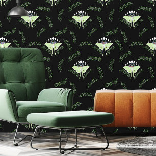 Mystical Green Ethereal Luna Moth Celestial Wallpaper