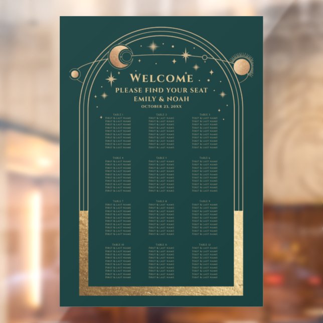 Mystical Green Gold Sun Moon Stars Wedding (Sheet 2)