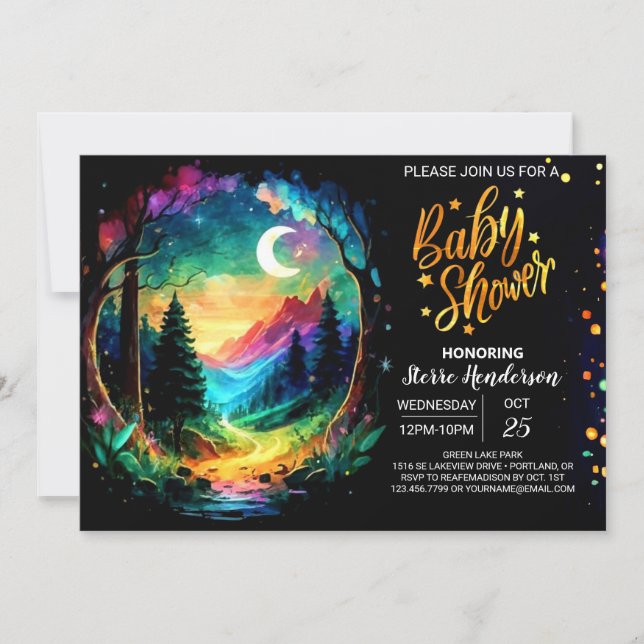 Mystical Grove Boho Baby Shower Invitation (Front)