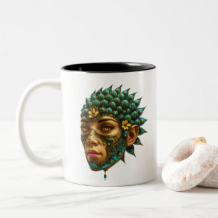Mystical Guardian Vision - Fantasy Graphic Art Two-Tone Coffee Mug