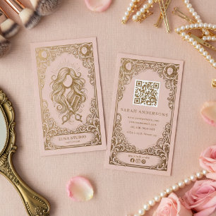 Mystical Hair Stylist Business Card   Vintage Boho