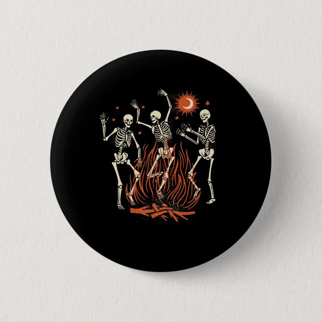 Mystical Halloween Dancing Skeletons  6 Cm Round Badge (Front)