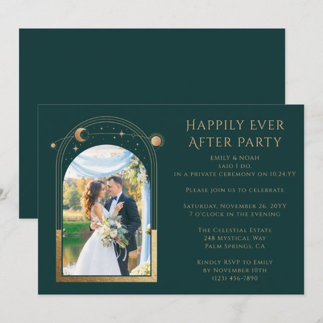 Mystical Happily Ever After Wedding Reception Invitation (Front/Back)
