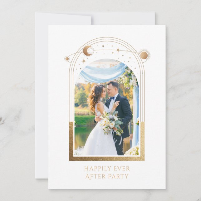 Mystical Happily Ever After Wedding Reception Invitation (Front)