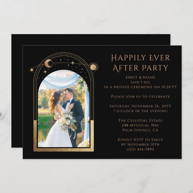 Mystical Happily Ever After Wedding Reception Invitation (Front/Back)