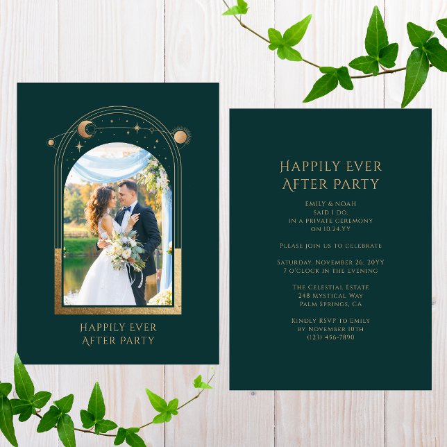 Mystical Happily Ever After Wedding Reception Invitation (Creator Uploaded)