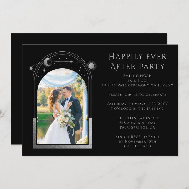 Mystical Happily Ever After Wedding Reception Invitation (Front/Back)