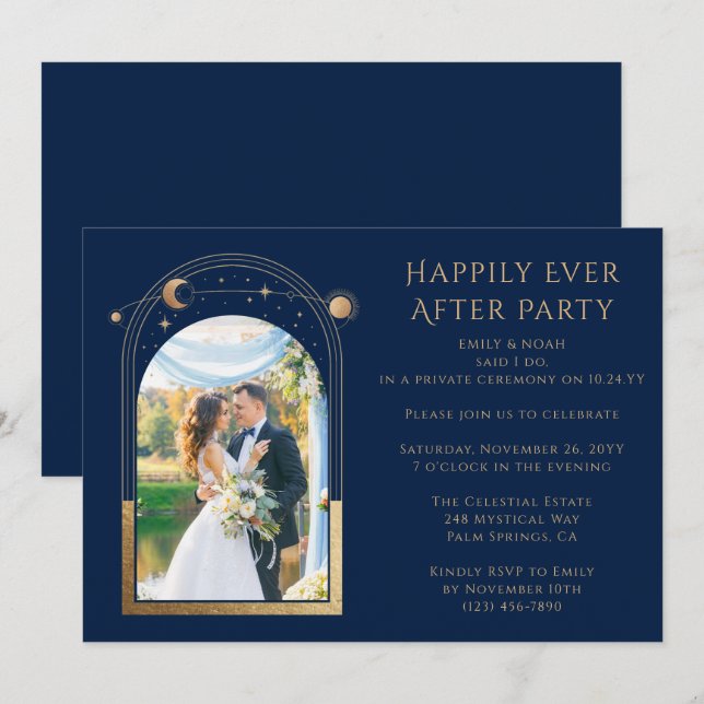 Mystical Happily Ever After Wedding Reception Invitation (Front/Back)