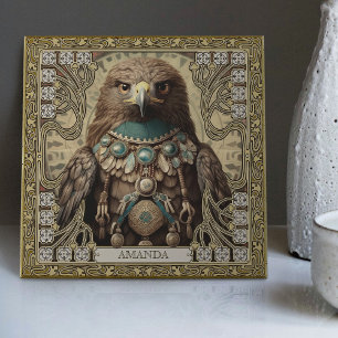 Mystical Hawk Spirit Animal Personalised Tribal Tile