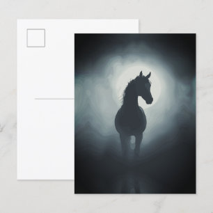 Mystical Horse Silhouette Enchanted Night Wall Art Postcard
