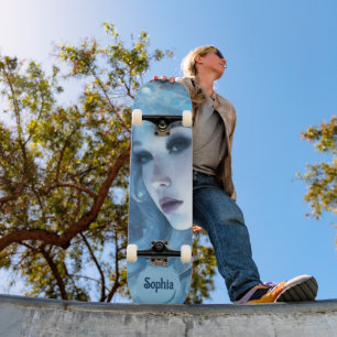 Mystical Ice Queen - Fantasy Winter Goddess Art Skateboard