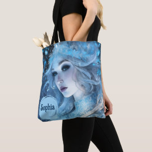 Mystical Ice Queen - Fantasy Winter Goddess Art Tote Bag