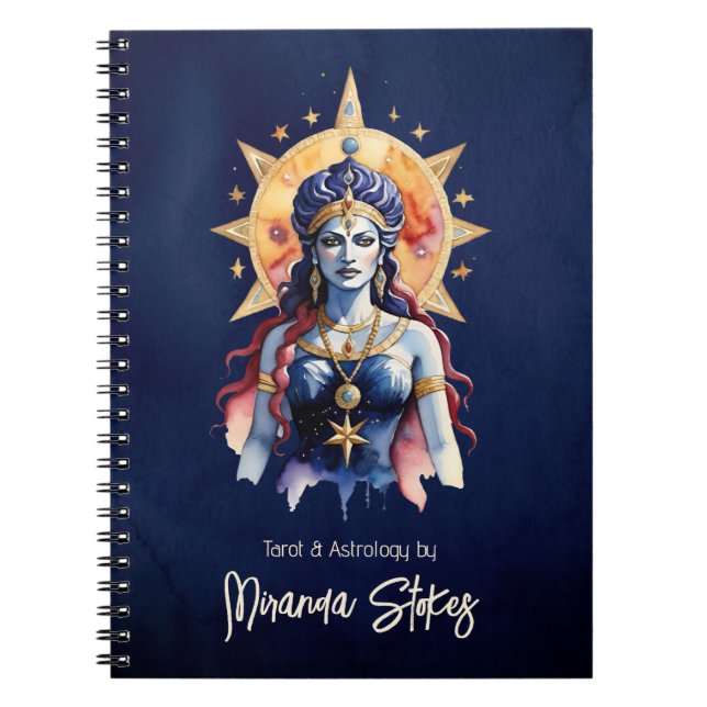 Mystical Inanna Celestial Star Goddess Tarot Notebook (Front)