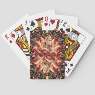 Mystical Japanese Nine tailed Fox Playing Card