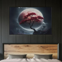 Mystical Japanese Style Pink Tree