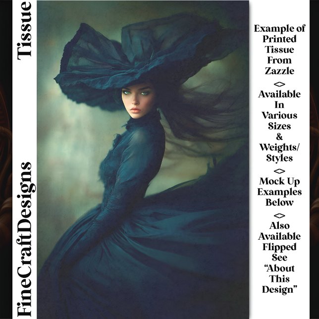 Mystical Lady in Midnight Blue DU2L Decoupage Tissue Paper (Creator Uploaded)