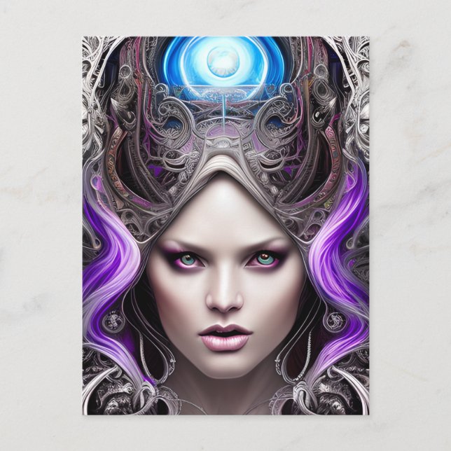 Mystical Lady with Iredescent Eyes Postcard (Front)