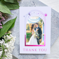 Mystical Lavender Pink Sun Moon Star Photo Wedding
