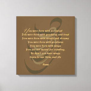 Mystical Letters Rumi Wisdom Canvas Print