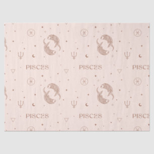 Mystical Libra Zodiac Pattern in Brown & Burgundy Tissue Paper
