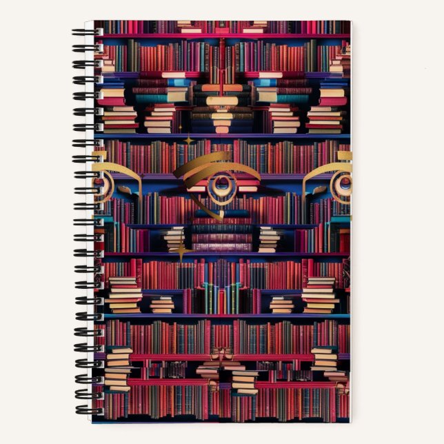Mystical Library Eyes Spiral Notebook - Surreal (Front)