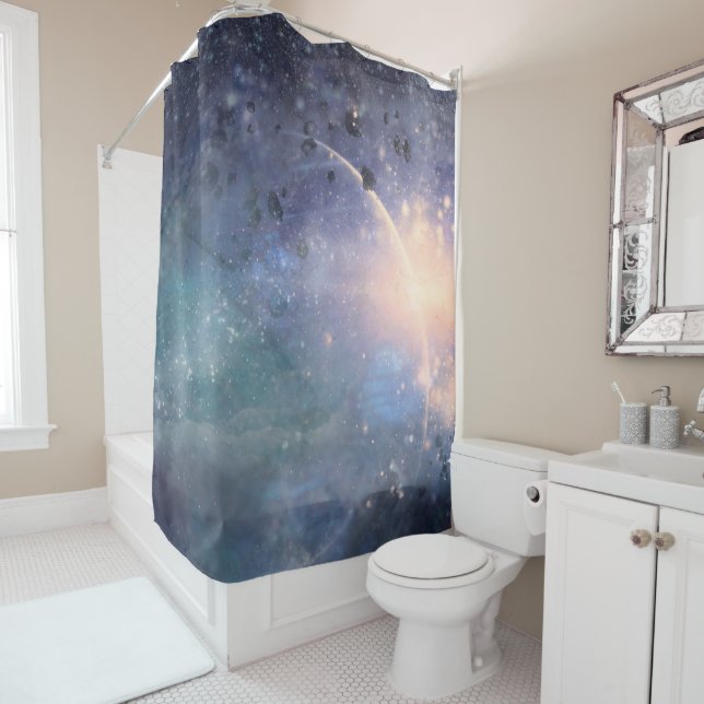Mystical Lights Universe Celestial Dreamy Sparkle Shower Curtain (In Situ)