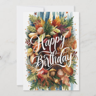 Mystical Lovely Season Autumn Fall Happy Birthday Card